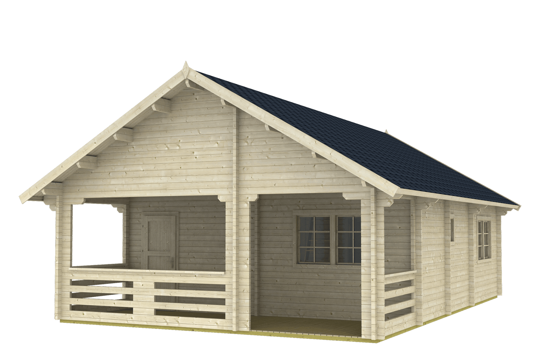 EUROPA Log Cabin + Sleeping Loft | 8.0x9.0m - Timber Building Specialists