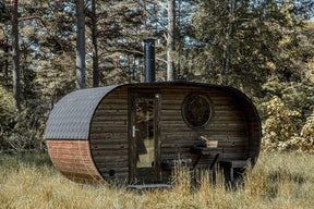 FORSSA Oval Sauna | 4.0x2.4m - Sauna Log Cabin - Timber Building Specialists