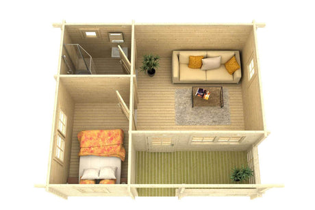 FALUN A 6.0x5.0m Log Cabin Plan