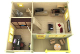 FALUN B + Sleeping Loft 6.0x5.0m Log Cabin Plan