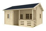 FALUN B Log Cabin + Sleeping Loft | 6.0x5.0m - Timber Building Specialists