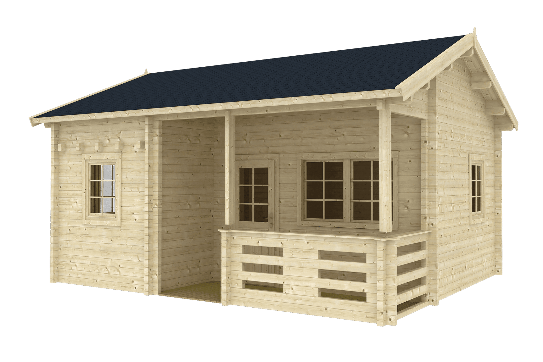 FALUN B Log Cabin + Sleeping Loft | 6.0x5.0m - Timber Building Specialists