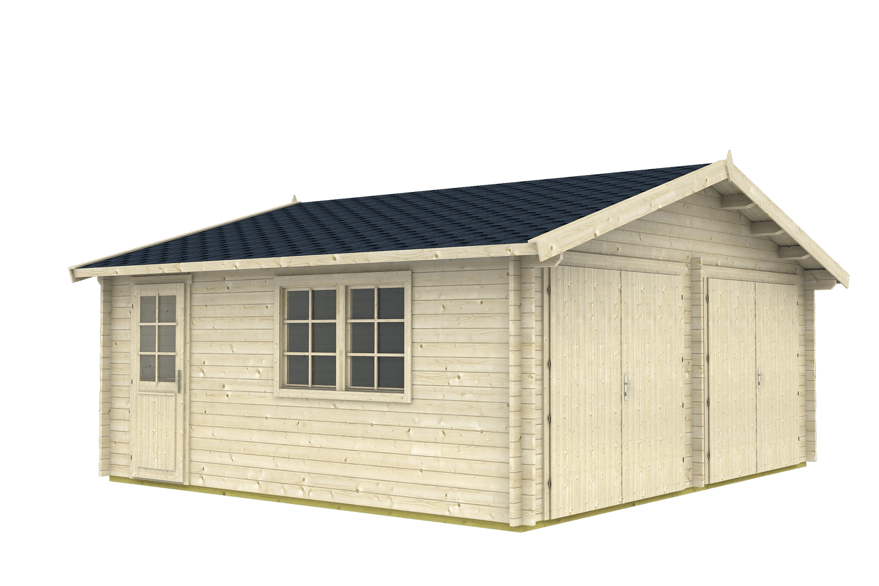 GARAGE-D Log Cabin Garage | 6.0x5.3m - Timber Building Specialists