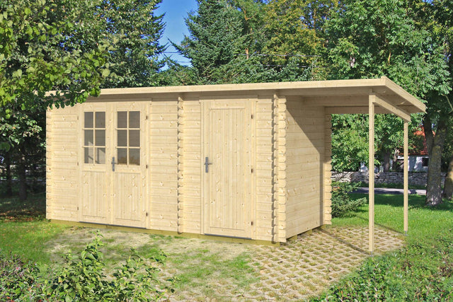 GLORIA-H+ Log Cabin | 4.5x2.9m+1.5m Pavilion