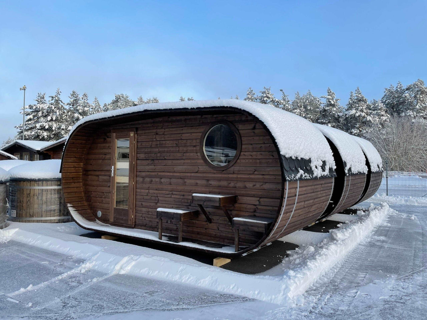 LOHJA 5.0x2.4m Oval Sauna In Snow