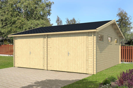 KOTKA Log Cabin Garage | 6.0x6.0m - Timber Building Specialists