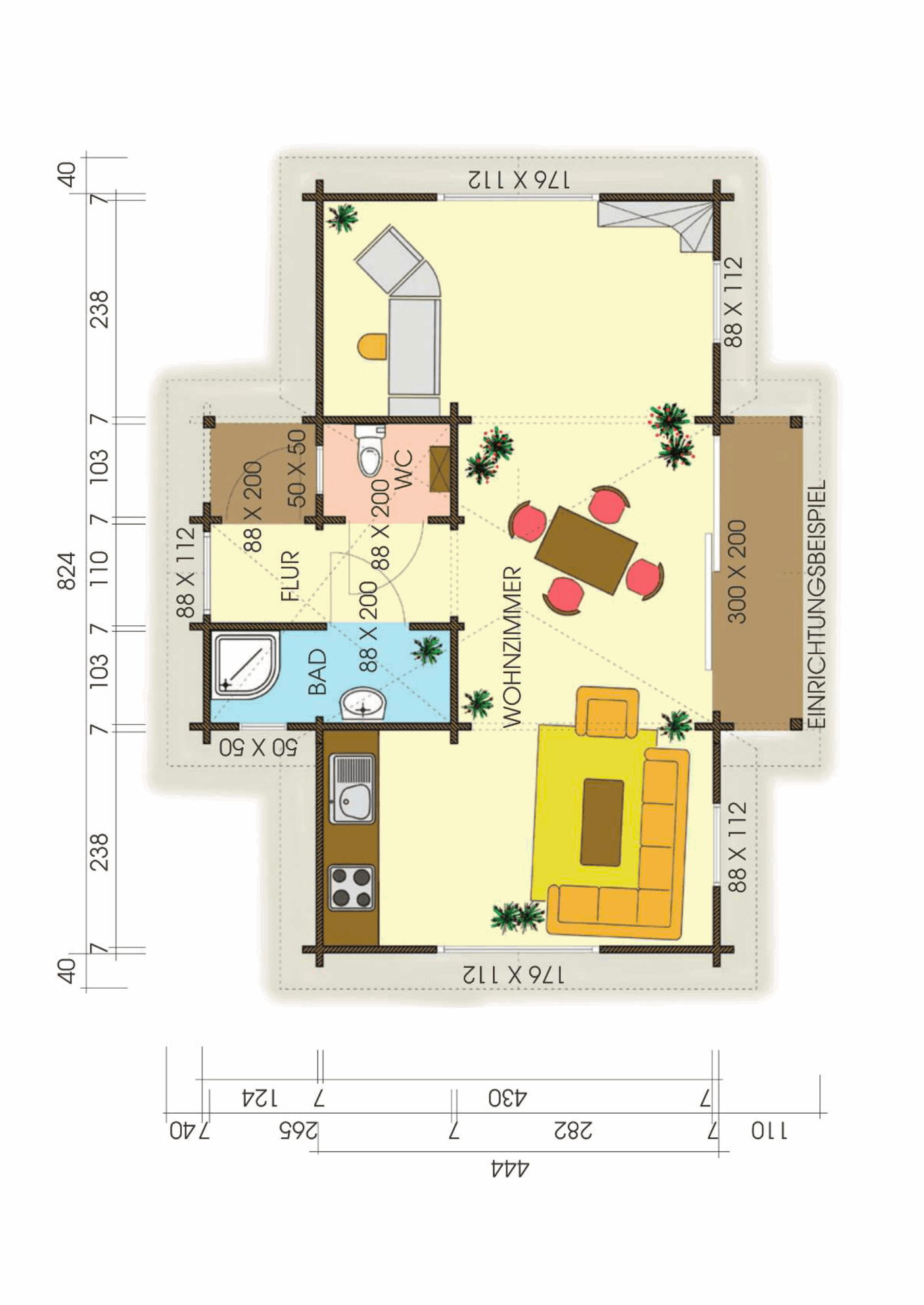 Lennox Log Cabin Lodge | 8.4x4.5m