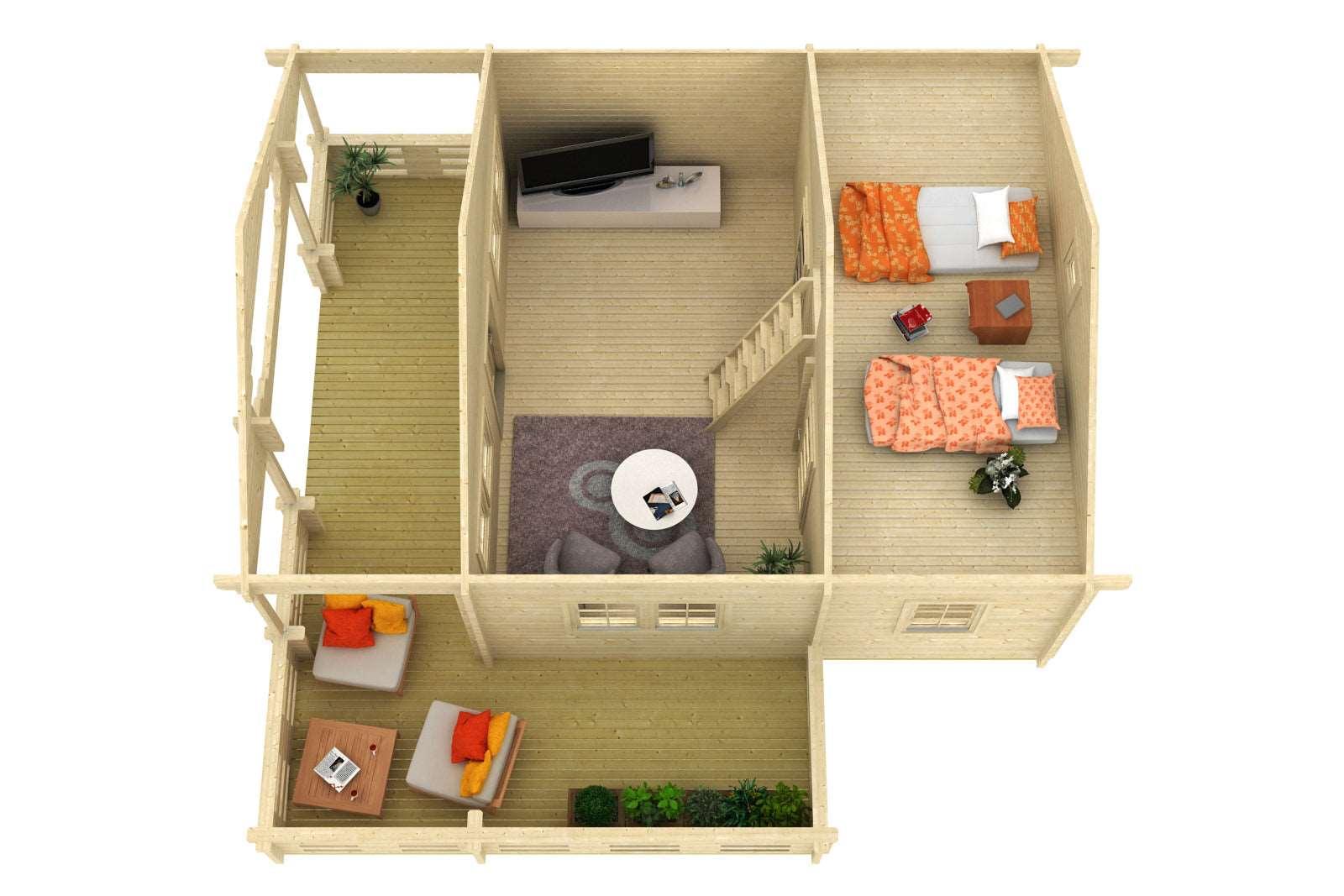 MANTOVA + Sleeping Loft | 6.0x6.0m - Timber Building Specialists