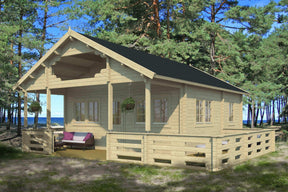 MANTOVA + Sleeping Loft | 6.0x6.0m - Lodge Log Cabin - Timber Building Specialists