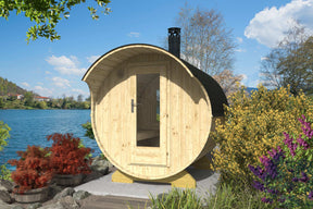 MASKU Barrel Sauna | 2.1x2.2m - Sauna Log Cabin - Timber Building Specialists