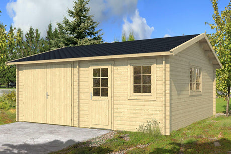 MIKKELI Log Cabin Garage | 6.0x6.0m - Timber Building Specialists