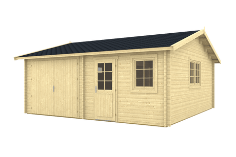 MIKKELI Log Cabin Garage | 6.0x6.0m - Timber Building Specialists