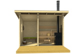 MODERNI PIHASAUNA 12 3.8x2.4m Sauna Log Cabin Front Internal