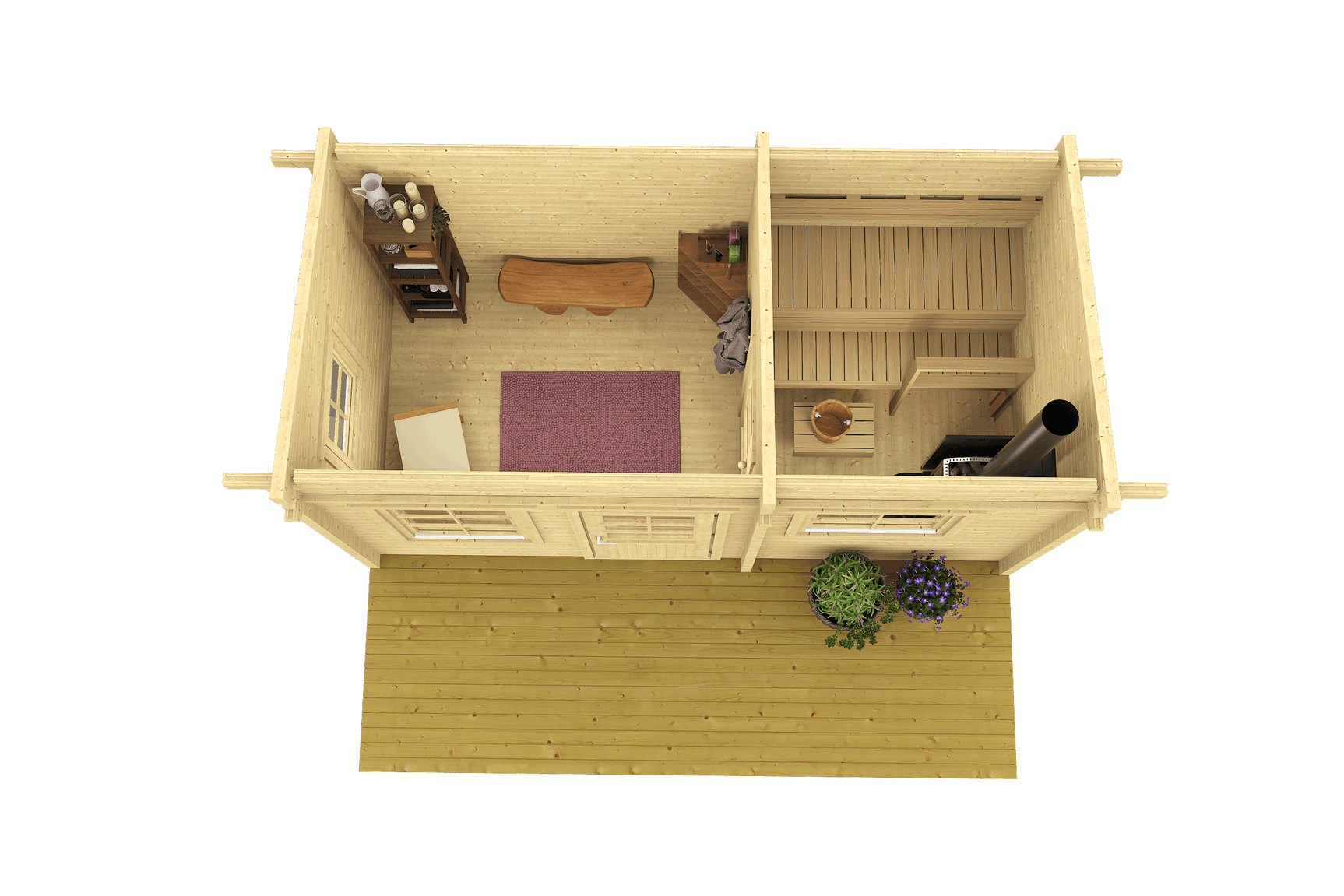 MODERNI PIHA SAUNA 15 Sauna Log Cabin | 4.7x2.4m - Timber Building Specialists
