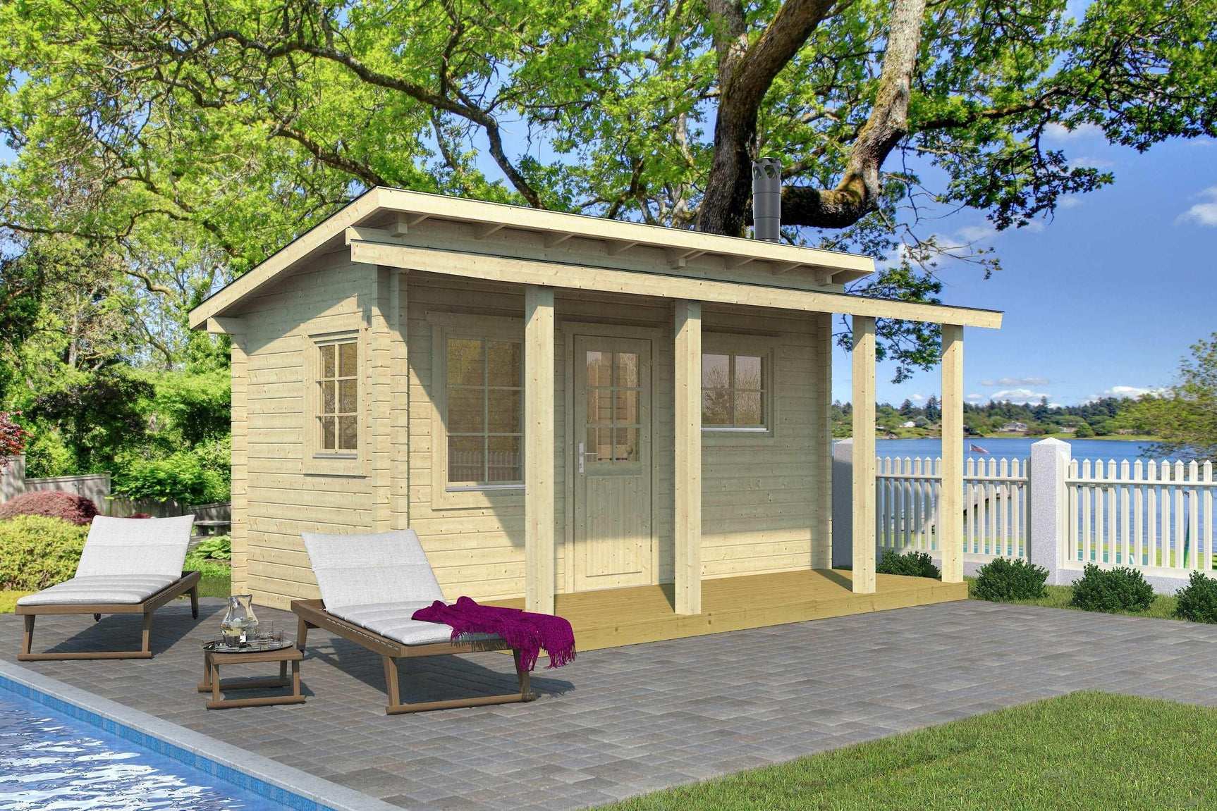 MODERNI PIHA SAUNA 15 Sauna Log Cabin | 4.7x2.4m - Timber Building Specialists