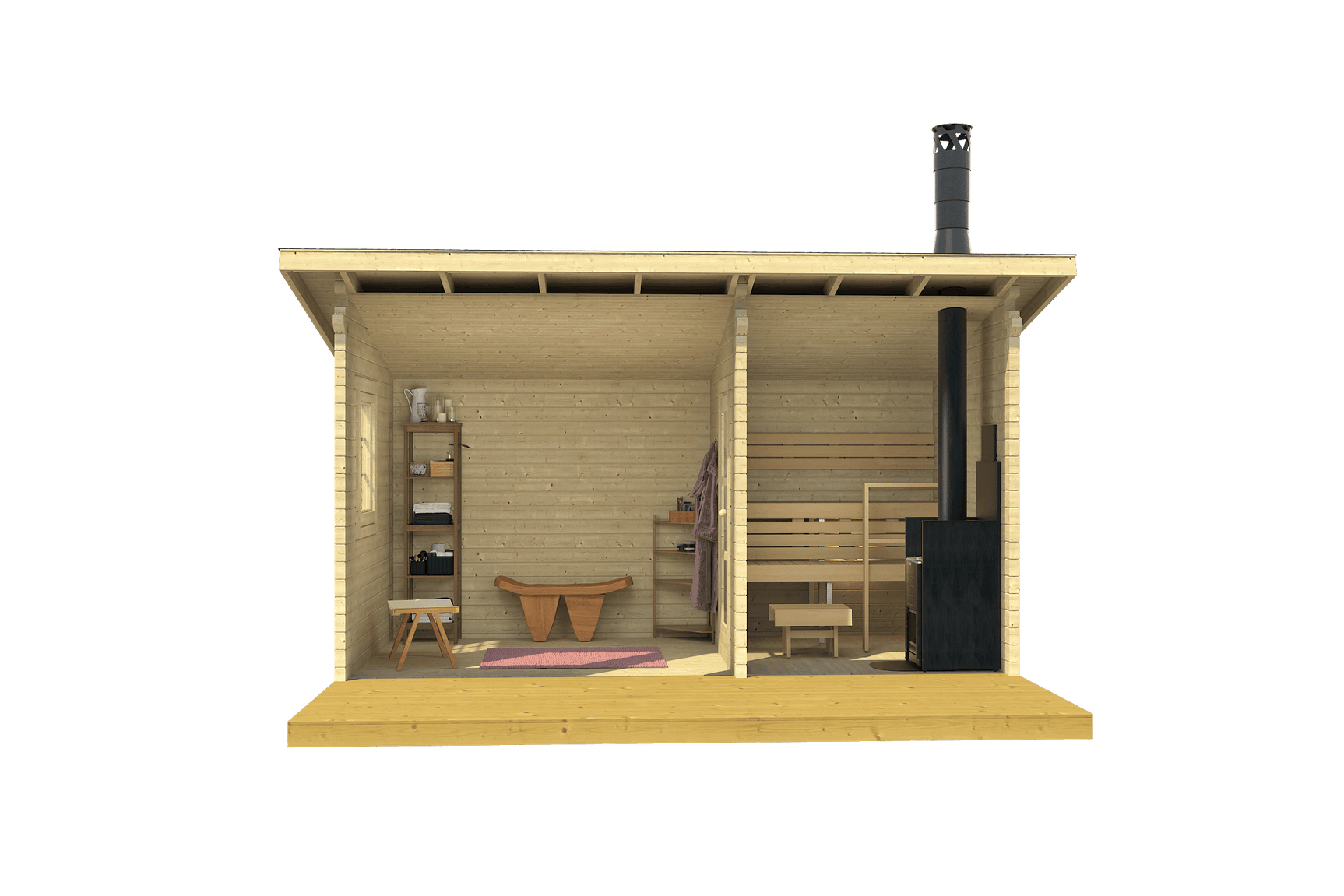 MODERNI PIHA SAUNA 15 Sauna Log Cabin | 4.7x2.4m - Timber Building Specialists