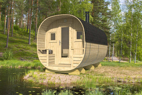 PORI Barrel Sauna | 2.4x4.0m - Sauna Log Cabin - Timber Building Specialists