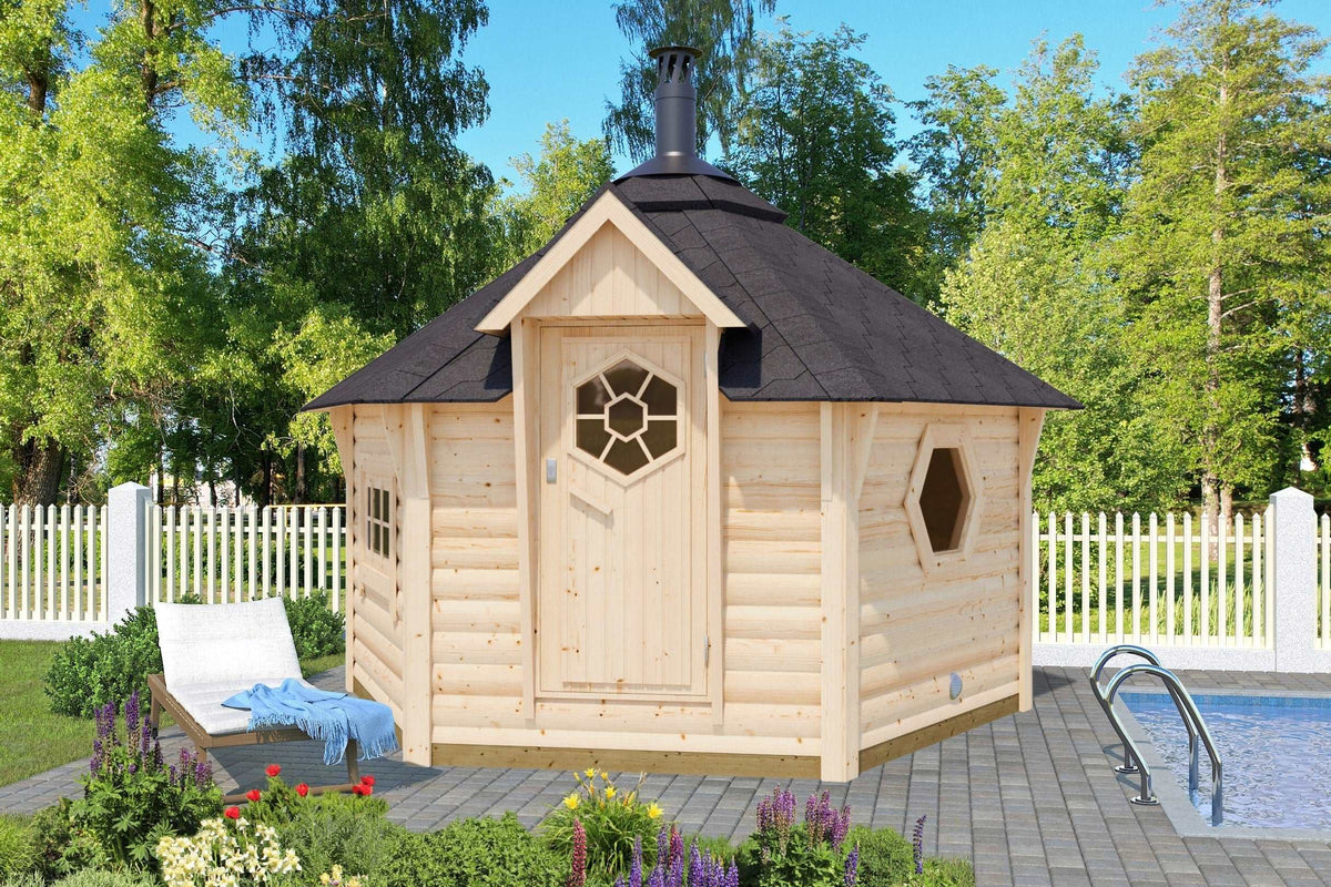 KRIS Sauna Cabin with Extension 9 m2