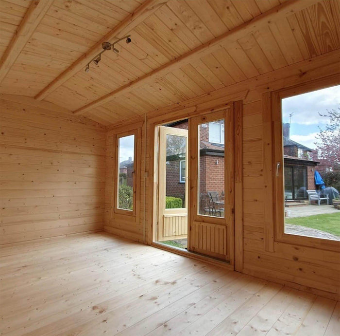 4x3m Apex Log Cabin 34mm - Managers Special - Timber Building Specialists