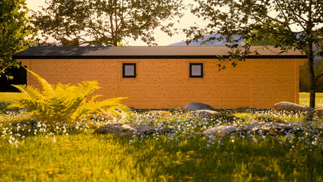 TBS179 Lodge Log Cabin | 12x5m - Timber Building Specialists