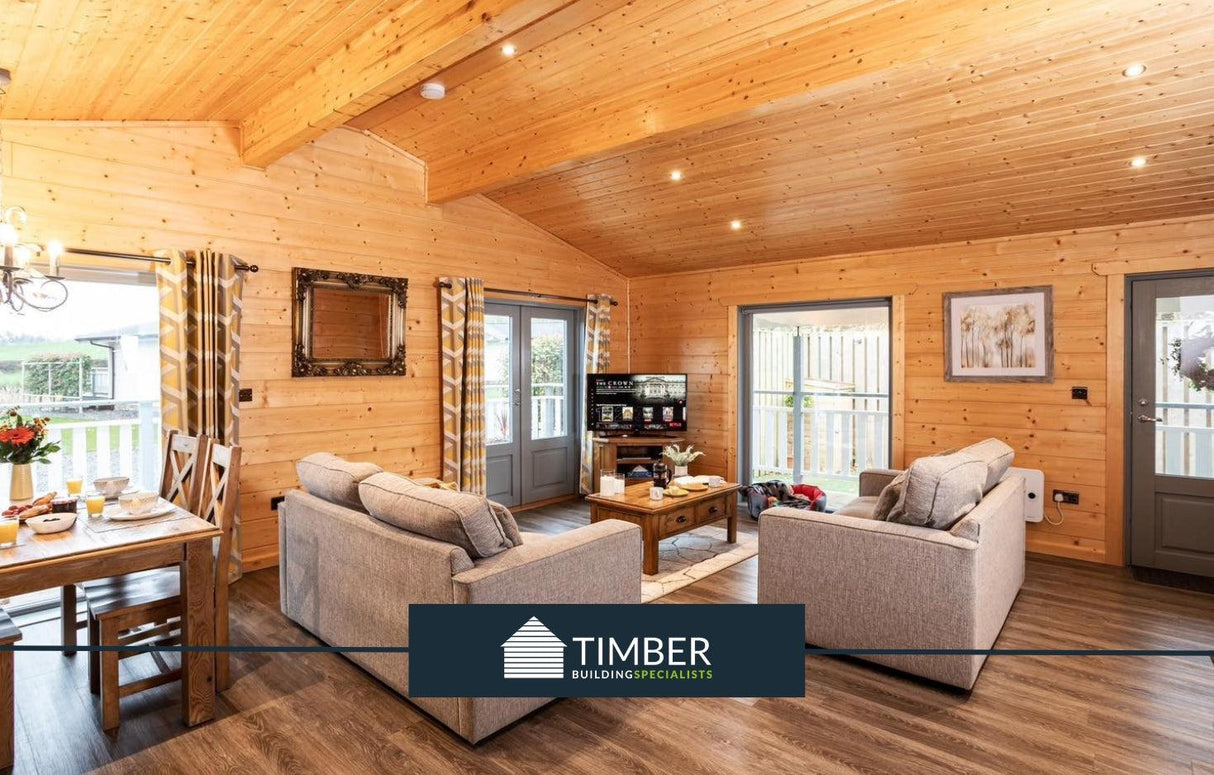 TBS171 Log Cabin (4 Bed Lodge) | 20x6.8m - Timber Building Specialists