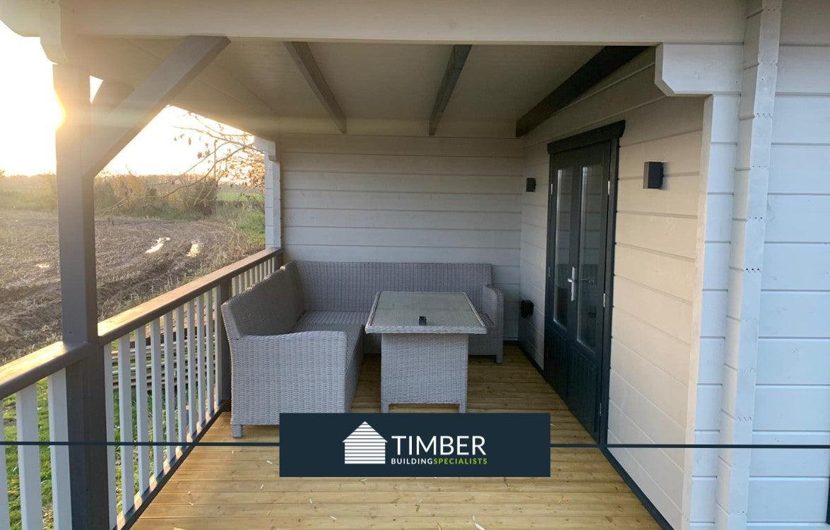 TBS169 Lincoln 1 Bed Log Cabin | 7.0x4.25m - Timber Building Specialists