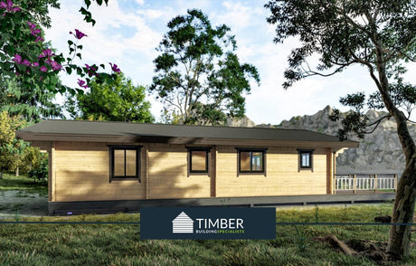 TBS170 3 Bed Log Cabin | 17.3x6.8m - Timber Building Specialists