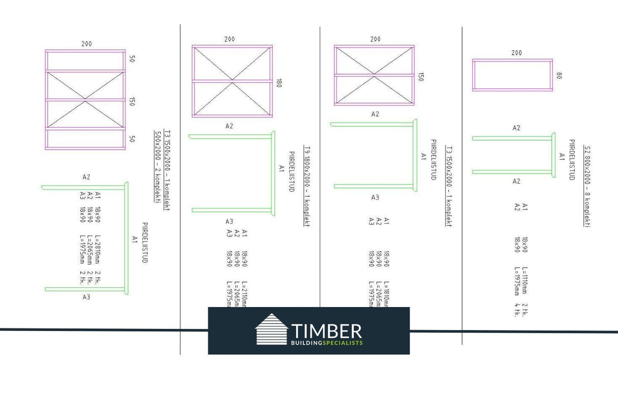 TBS171 Log Cabin (4 Bed Lodge) | 20x6.8m - Timber Building Specialists