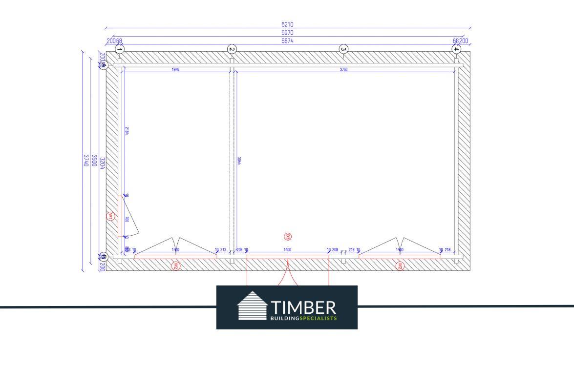 TBS122 Log Cabin | 6.0x3.5m - Timber Building Specialists