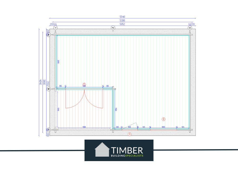 TBS107 Log Cabin | 5.3 x3.8m - Timber Building Specialists