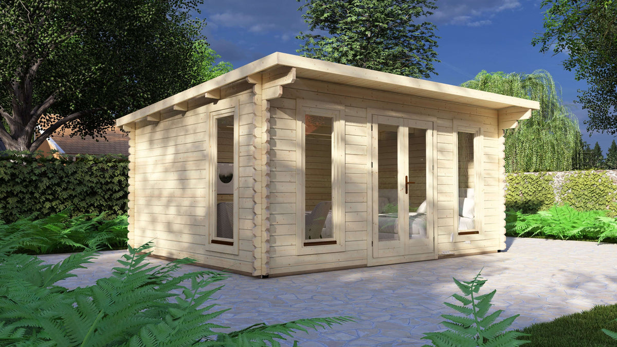 Wilo Log Willow 5.0 x 4.0m Log Cabin in 44mm Logs | Timber Building Specialists