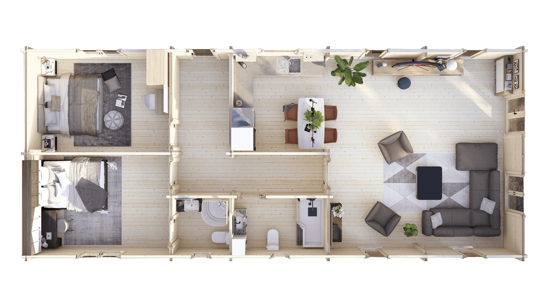 Wye 2 Bed Lodge | 16x6.8m