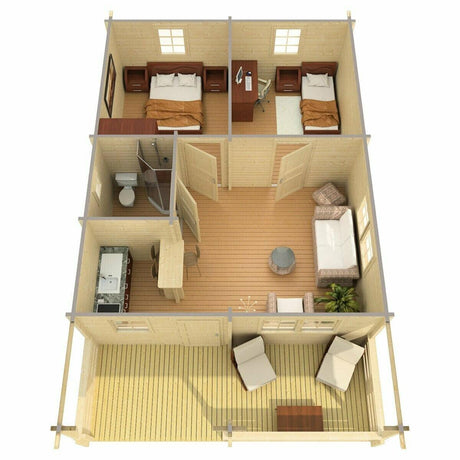 TOLEDO A Log Cabin | 6.0x5.2m - Timber Building Specialists