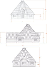 Premium BBQ Hut 25.0 m2 + 2.5m Extension Plan