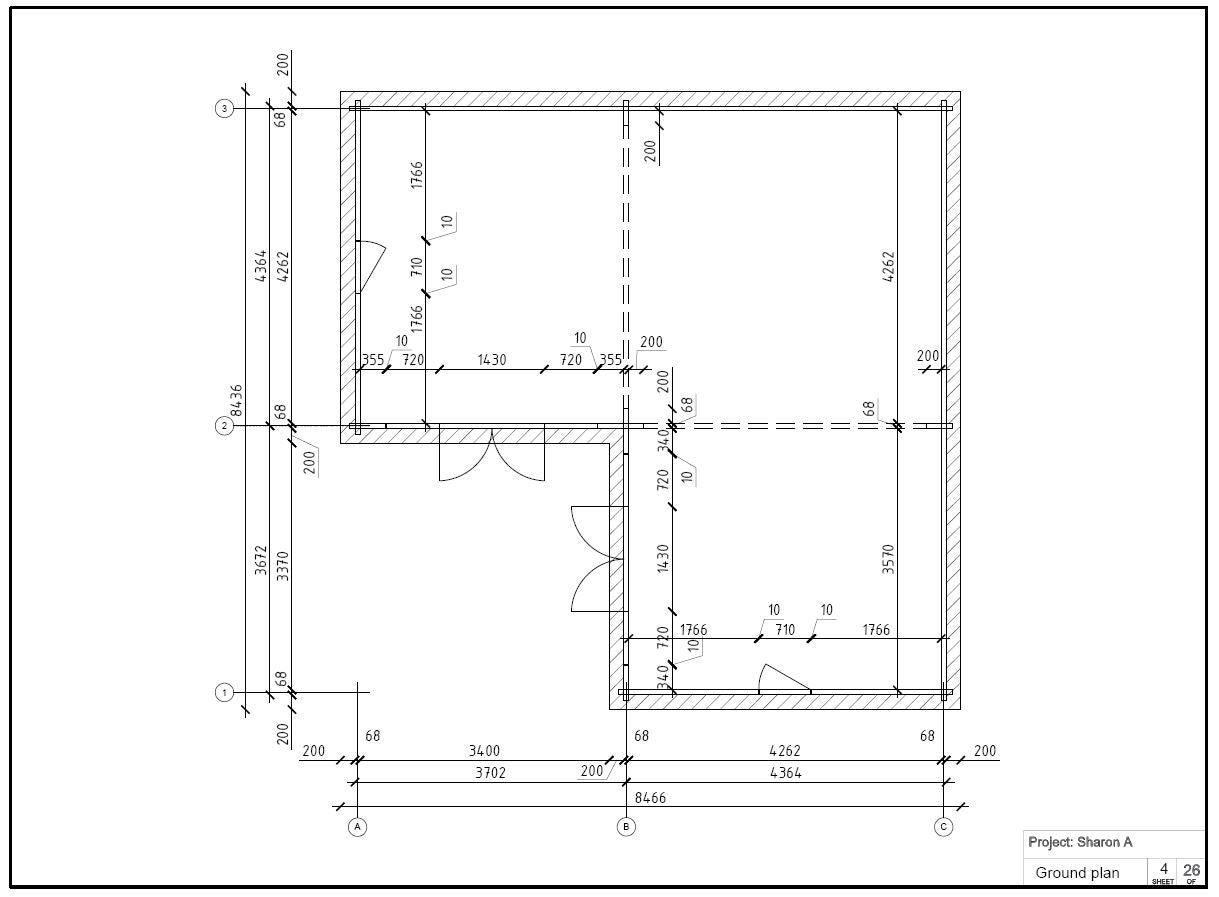TBS152 L-Shaped Log Cabin | 8.0x8.0m Blueprint
