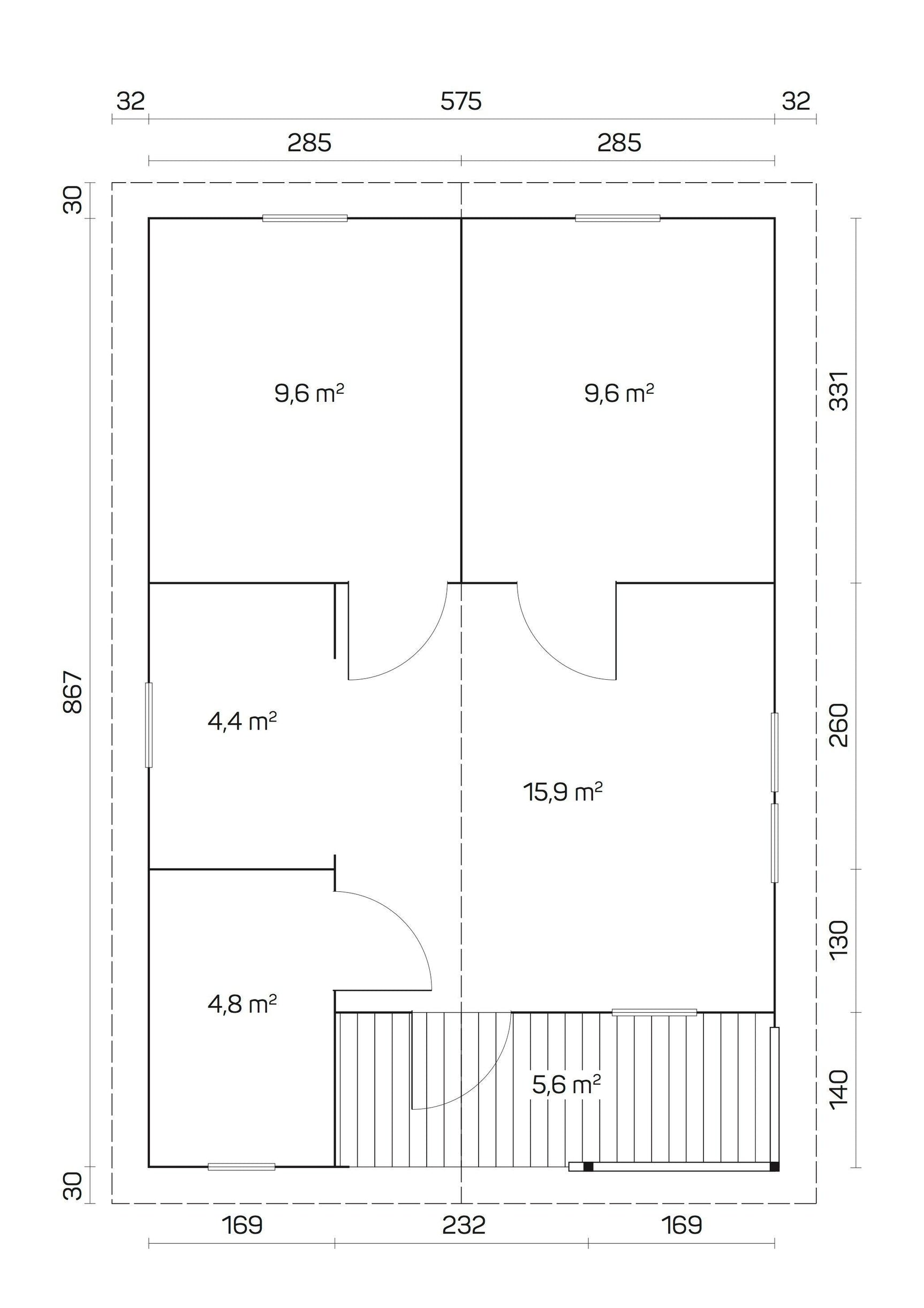ALMERIA B Log Cabin | 6.0x8.9m - Timber Building Specialists