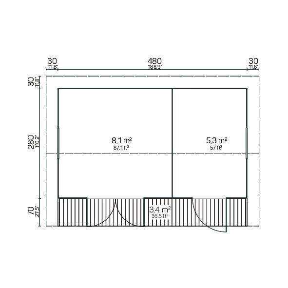 ANNIKA 3.0x5.0m Log Cabin Blueprint