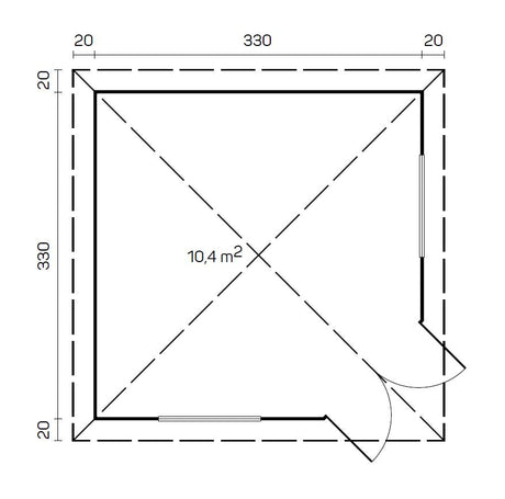 ARUBA 3.5x3.5m Log Cabin Bluprint