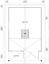 BUNKIE w/ Sleeping Loft 2.9x3.8m Log Cabin Blueprint