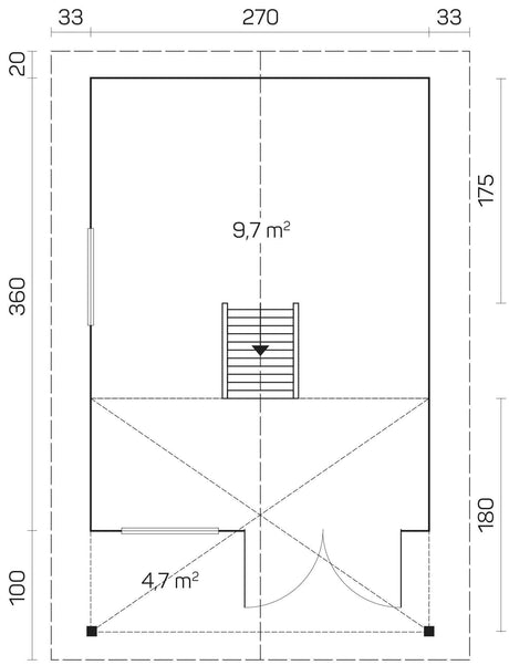 BUNKIE Log Cabin w/ Sleeping Loft | 2.9x3.8m - Timber Building Specialists