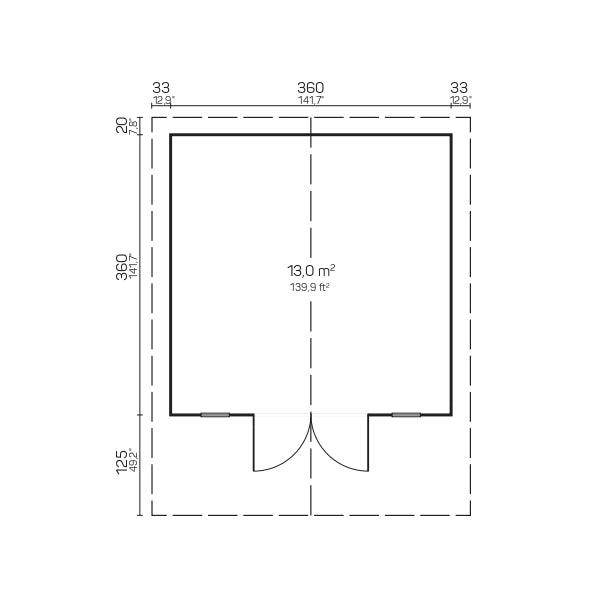 CAMILLA B Log Cabin | 3.8x3.8m - Timber Building Specialists
