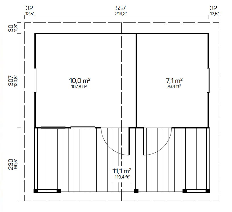EINO Sauna Log Cabin | 5.8x3.3m - Timber Building Specialists