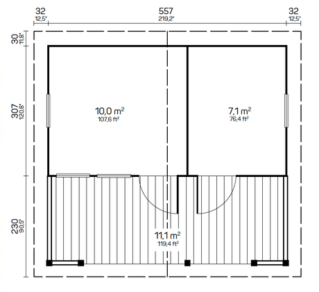 EINO Sauna Log Cabin | 5.8x3.3m - Timber Building Specialists