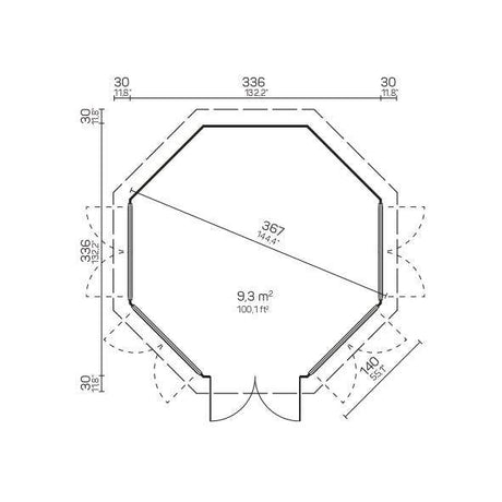 EMMA 3.7x3.7m Log Cabin Blueprint