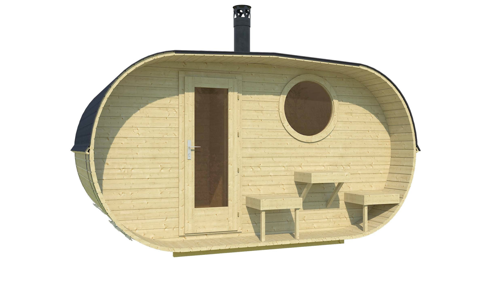 FORSSA Oval Sauna | 4.0x2.4m - Timber Building Specialists