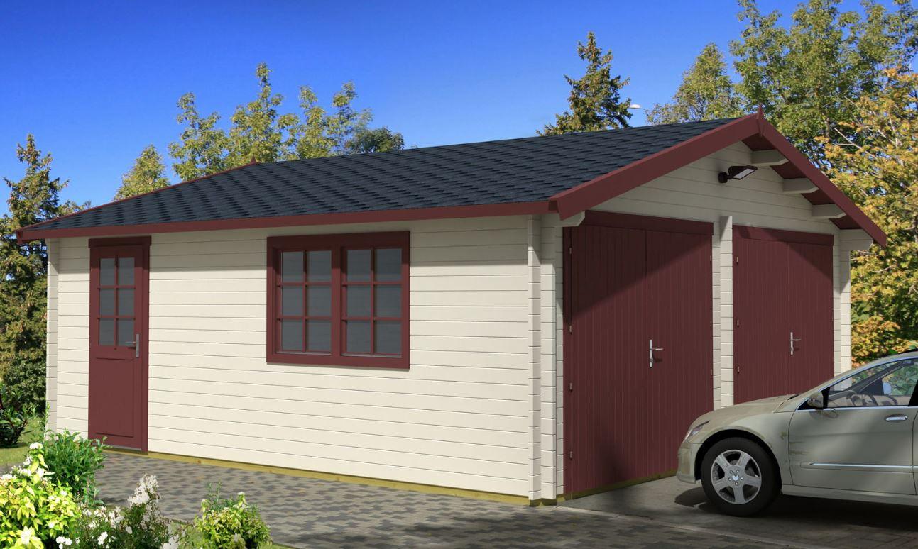 GARAGE-D Log Cabin Garage | 6.0x5.3m - Timber Building Specialists