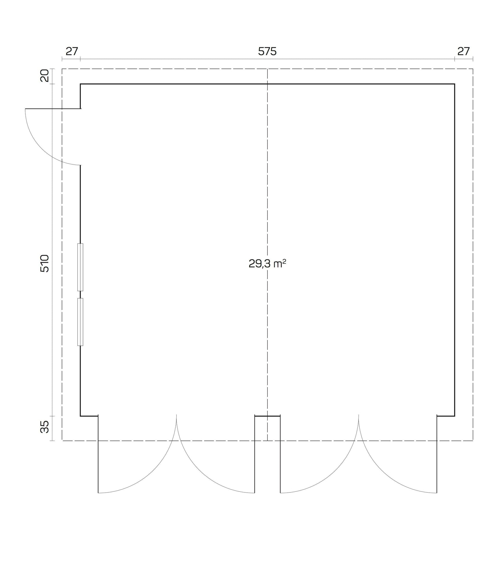 GARAGE-D Log Cabin Garage | 6.0x5.3m - Timber Building Specialists