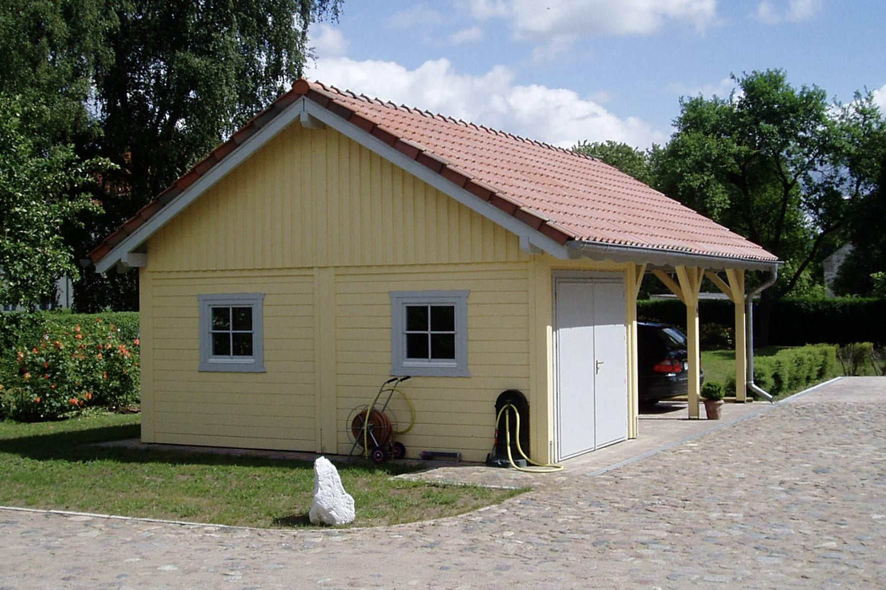 Premium Log Cabin Garage | 5.8x9.0m - Timber Building Specialists