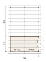 Premium Log Cabin Garage | 5.8x9.0m - Timber Building Specialists