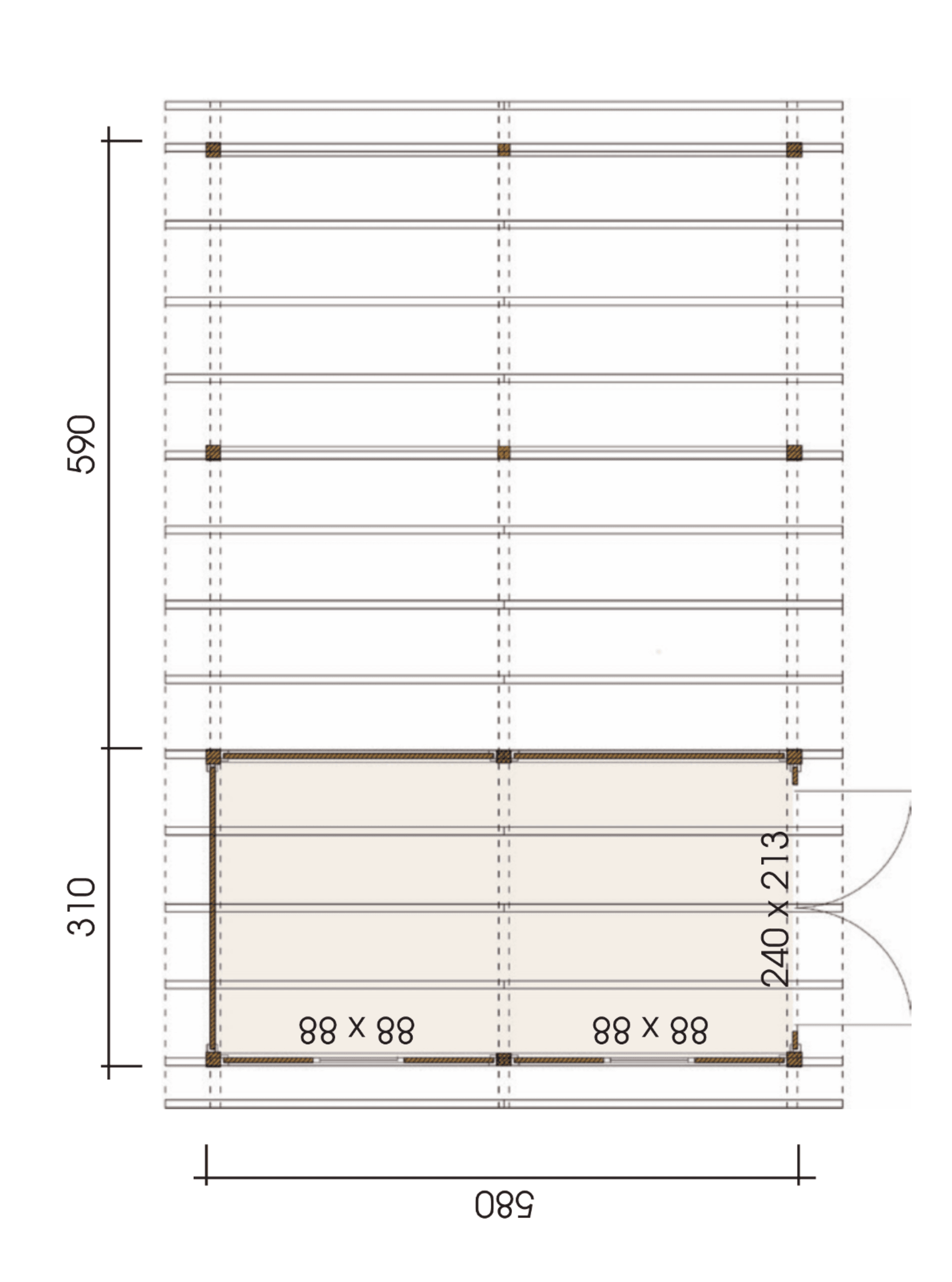 Premium Log Cabin Garage | 5.8x9.0m - Timber Building Specialists